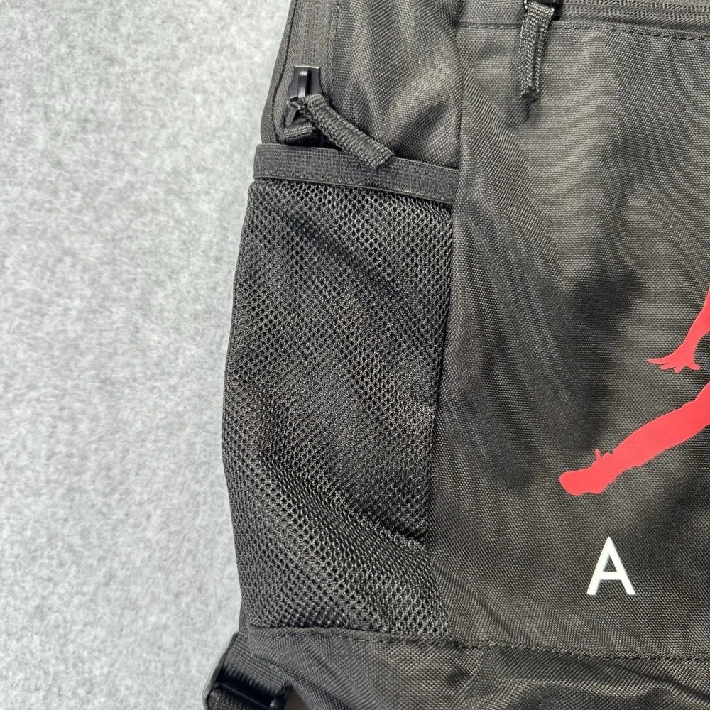 Nike Jordan Air School Backpack Large Black Red Bottle Pocket 9A0503-023